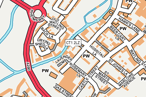 CT1 2LZ map - OS OpenMap – Local (Ordnance Survey)