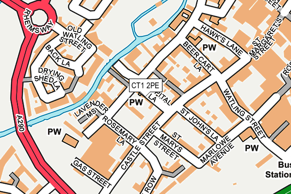 CT1 2PE map - OS OpenMap – Local (Ordnance Survey)