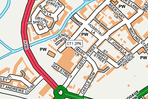 CT1 2PN map - OS OpenMap – Local (Ordnance Survey)