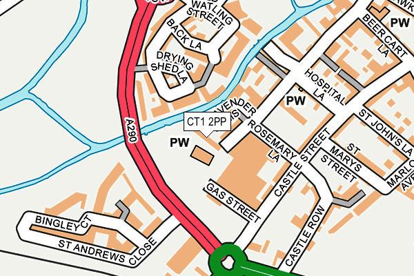 CT1 2PP map - OS OpenMap – Local (Ordnance Survey)