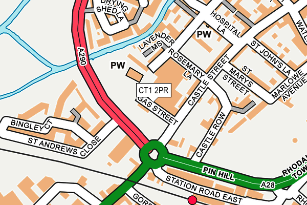 CT1 2PR map - OS OpenMap – Local (Ordnance Survey)