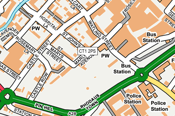 CT1 2PS map - OS OpenMap – Local (Ordnance Survey)