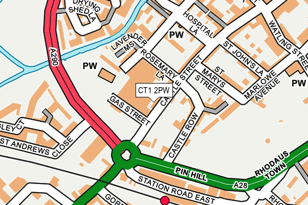 CT1 2PW map - OS OpenMap – Local (Ordnance Survey)