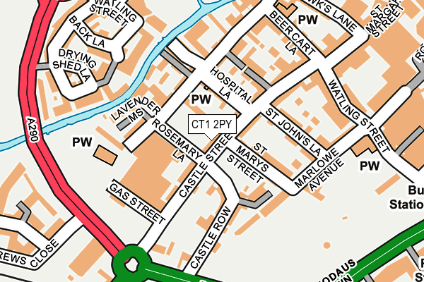 CT1 2PY map - OS OpenMap – Local (Ordnance Survey)