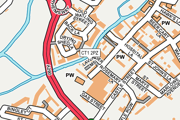CT1 2PZ map - OS OpenMap – Local (Ordnance Survey)