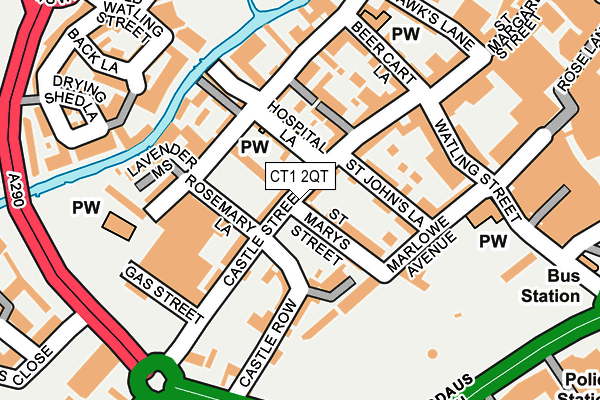 CT1 2QT map - OS OpenMap – Local (Ordnance Survey)