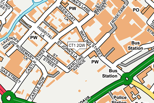 CT1 2QW map - OS OpenMap – Local (Ordnance Survey)