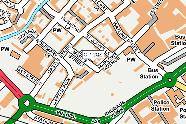 CT1 2QZ map - OS OpenMap – Local (Ordnance Survey)