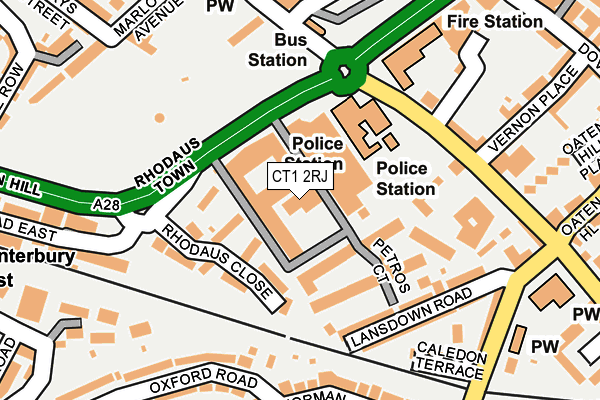 CT1 2RJ map - OS OpenMap – Local (Ordnance Survey)