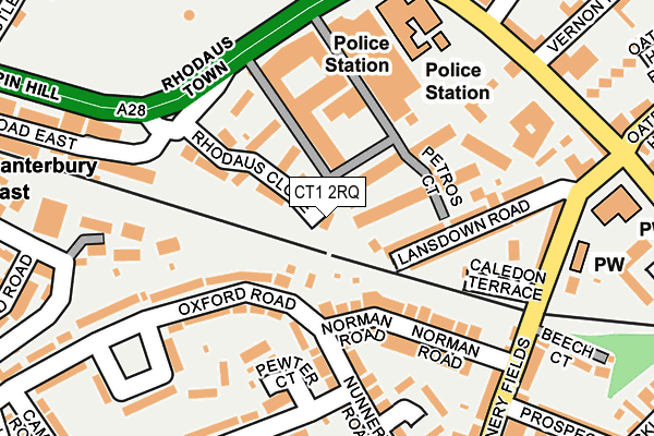 CT1 2RQ map - OS OpenMap – Local (Ordnance Survey)