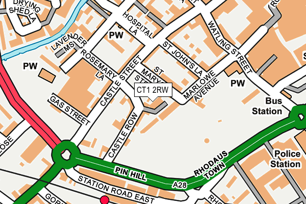 CT1 2RW map - OS OpenMap – Local (Ordnance Survey)