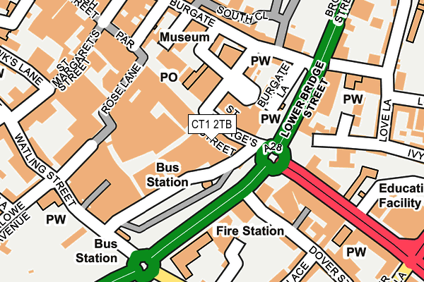 CT1 2TB map - OS OpenMap – Local (Ordnance Survey)