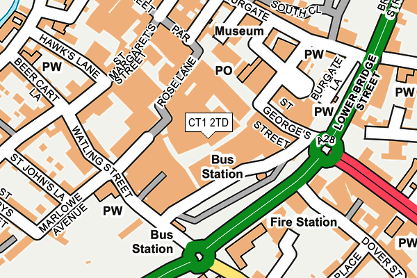 CT1 2TD map - OS OpenMap – Local (Ordnance Survey)