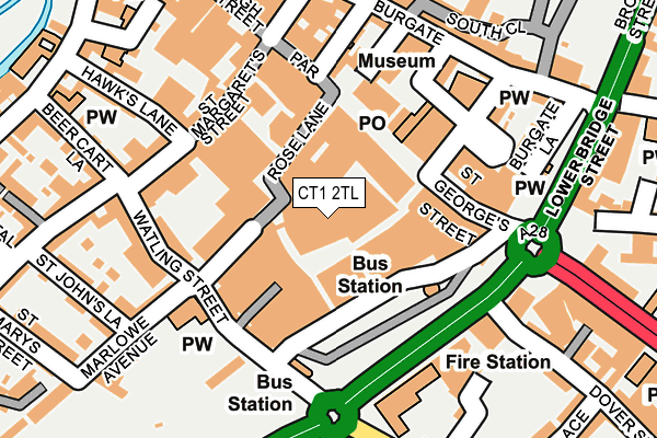 CT1 2TL map - OS OpenMap – Local (Ordnance Survey)