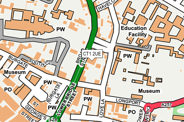 CT1 2UE map - OS OpenMap – Local (Ordnance Survey)