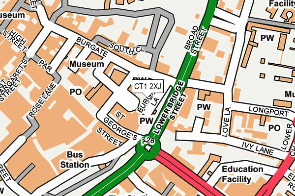 CT1 2XJ map - OS OpenMap – Local (Ordnance Survey)