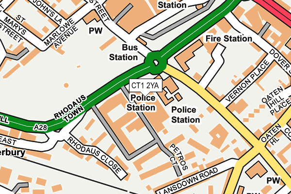 CT1 2YA map - OS OpenMap – Local (Ordnance Survey)