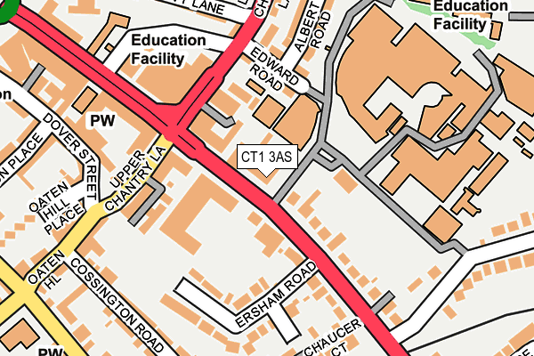 CT1 3AS map - OS OpenMap – Local (Ordnance Survey)