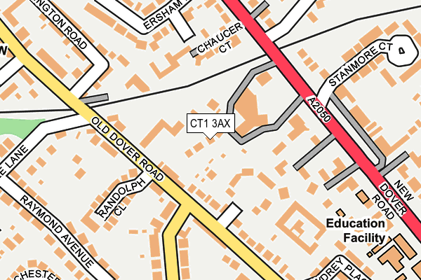 CT1 3AX map - OS OpenMap – Local (Ordnance Survey)