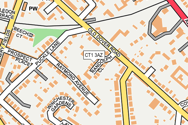CT1 3AZ map - OS OpenMap – Local (Ordnance Survey)