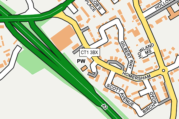 CT1 3BX map - OS OpenMap – Local (Ordnance Survey)