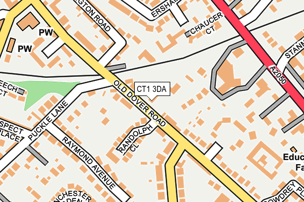 CT1 3DA map - OS OpenMap – Local (Ordnance Survey)
