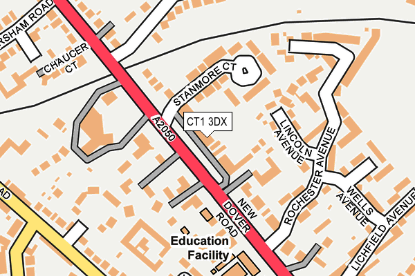 CT1 3DX map - OS OpenMap – Local (Ordnance Survey)