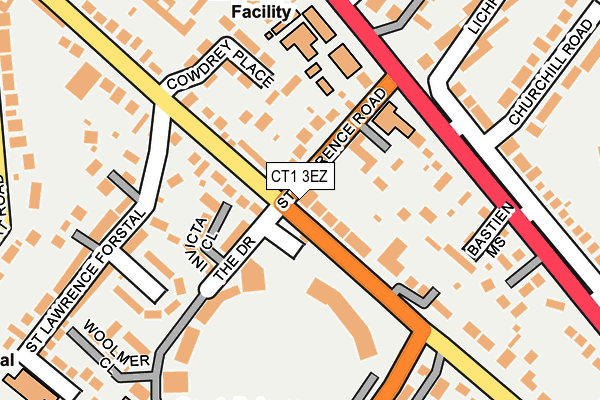 CT1 3EZ map - OS OpenMap – Local (Ordnance Survey)
