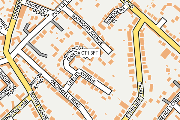 CT1 3FT map - OS OpenMap – Local (Ordnance Survey)