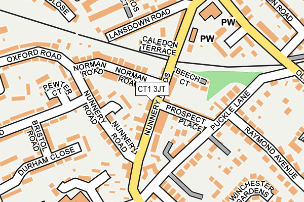 CT1 3JT map - OS OpenMap – Local (Ordnance Survey)