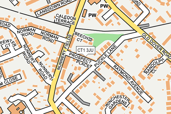 CT1 3JU map - OS OpenMap – Local (Ordnance Survey)