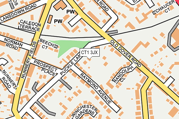 CT1 3JX map - OS OpenMap – Local (Ordnance Survey)