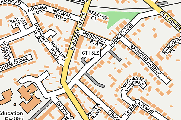 CT1 3LZ map - OS OpenMap – Local (Ordnance Survey)