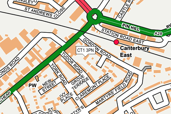 CT1 3PN map - OS OpenMap – Local (Ordnance Survey)