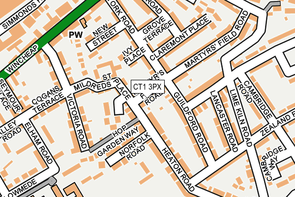 CT1 3PX map - OS OpenMap – Local (Ordnance Survey)