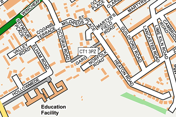 CT1 3PZ map - OS OpenMap – Local (Ordnance Survey)