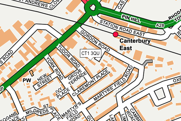 CT1 3QU map - OS OpenMap – Local (Ordnance Survey)