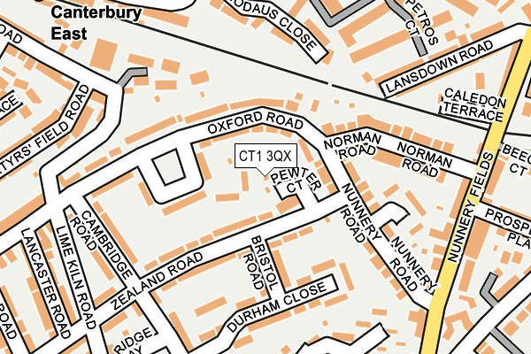 CT1 3QX map - OS OpenMap – Local (Ordnance Survey)