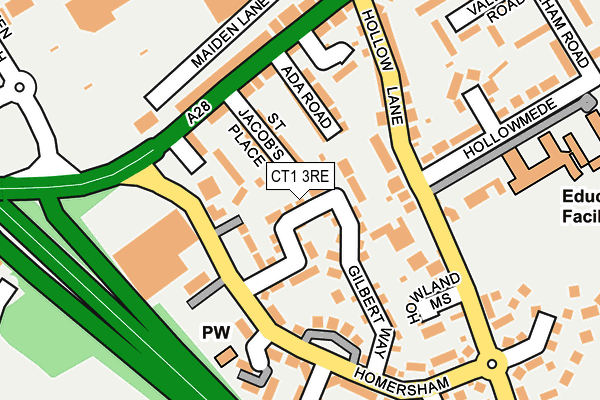CT1 3RE map - OS OpenMap – Local (Ordnance Survey)