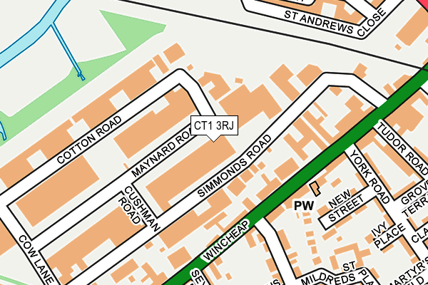 CT1 3RJ map - OS OpenMap – Local (Ordnance Survey)