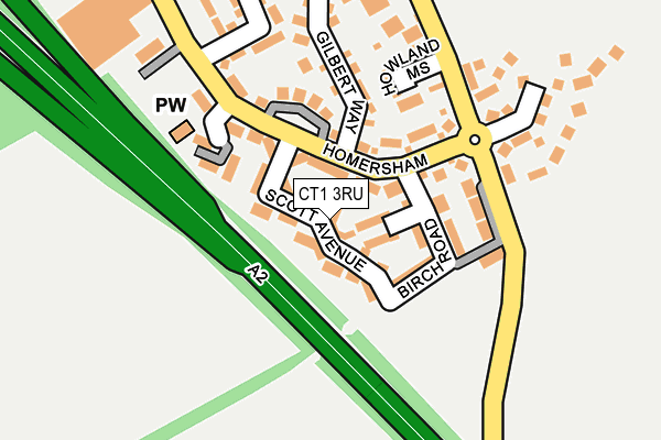 CT1 3RU map - OS OpenMap – Local (Ordnance Survey)