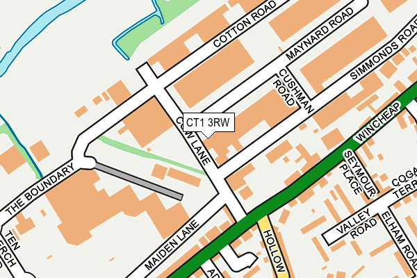 CT1 3RW map - OS OpenMap – Local (Ordnance Survey)