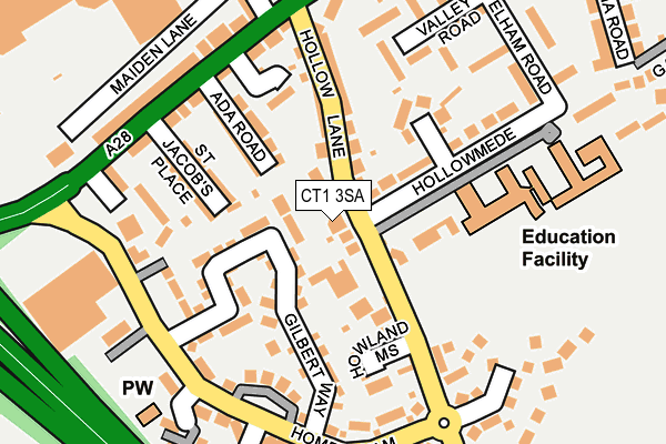 CT1 3SA map - OS OpenMap – Local (Ordnance Survey)