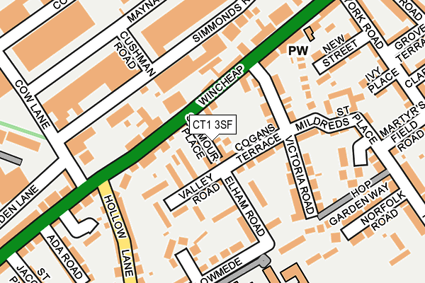 CT1 3SF map - OS OpenMap – Local (Ordnance Survey)