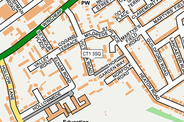 CT1 3SQ map - OS OpenMap – Local (Ordnance Survey)