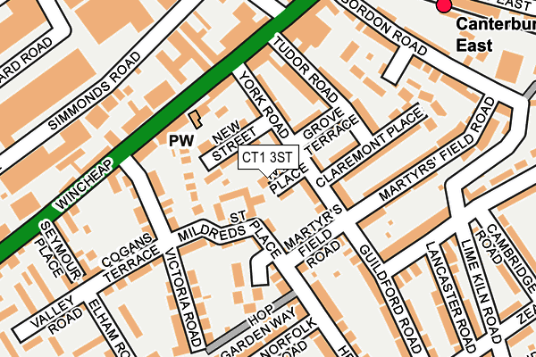 CT1 3ST map - OS OpenMap – Local (Ordnance Survey)