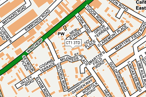 CT1 3TD map - OS OpenMap – Local (Ordnance Survey)