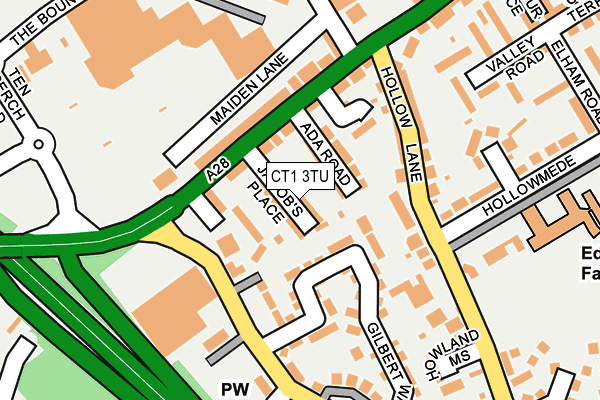 CT1 3TU map - OS OpenMap – Local (Ordnance Survey)