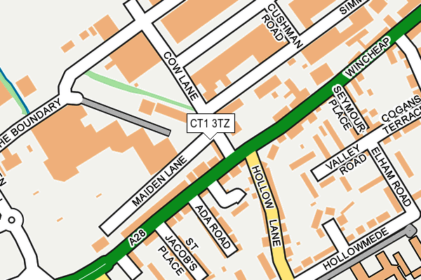 CT1 3TZ map - OS OpenMap – Local (Ordnance Survey)