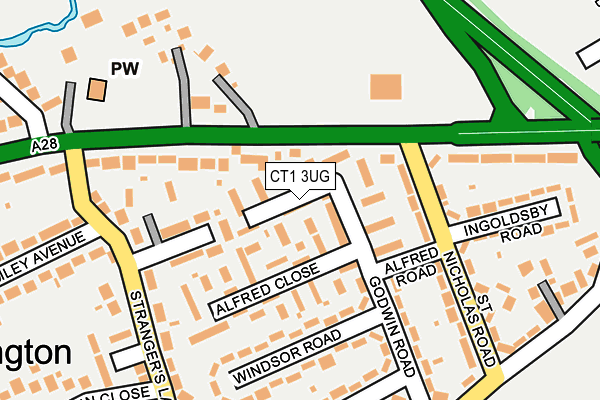 CT1 3UG map - OS OpenMap – Local (Ordnance Survey)